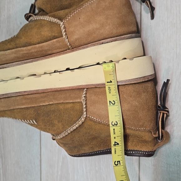 UGG Men's Ankle Brown Sheepskin Suede Boots Platform Shoes Sz 7 - Picture 11 of 13